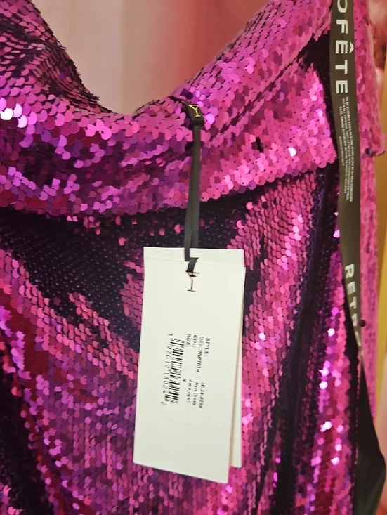 Retrofete Purple Sequin Mini Dress - Picture 8 of 11